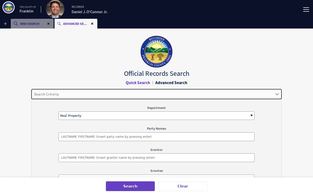 Dublin residents directory Franklin County Recorder advanced search