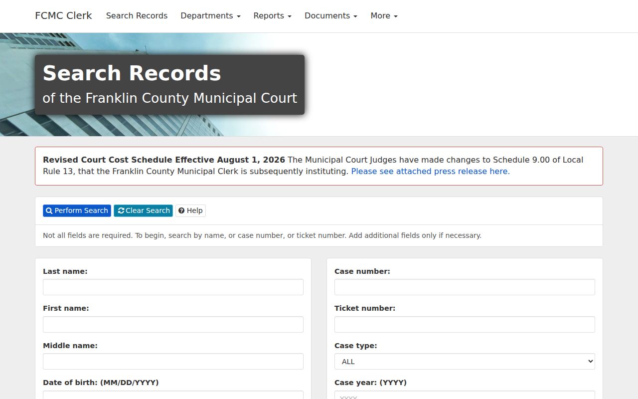 Dublin residents directory Franklin County Municipal Court search