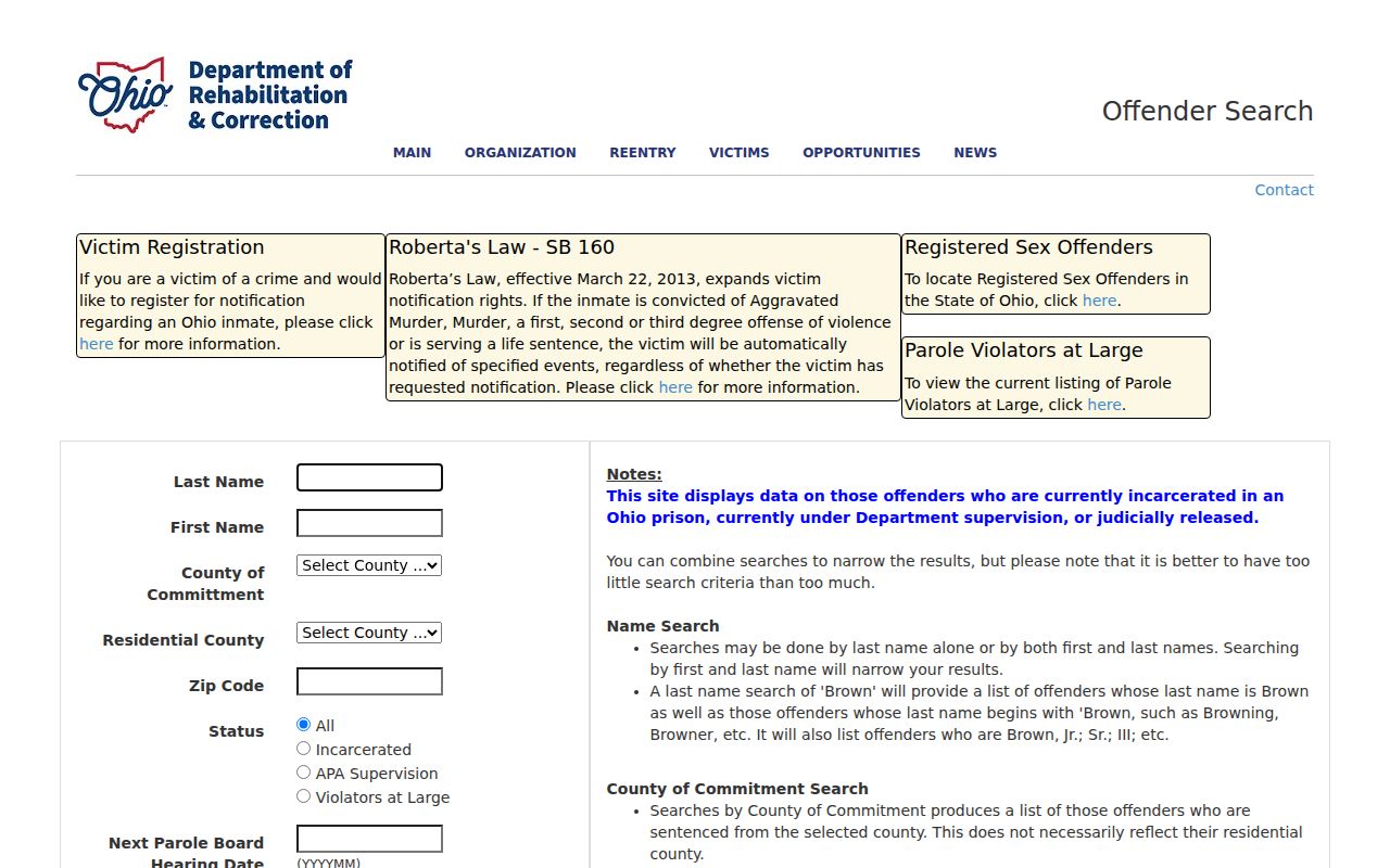 Dublin resident lookup Ohio official status search interface